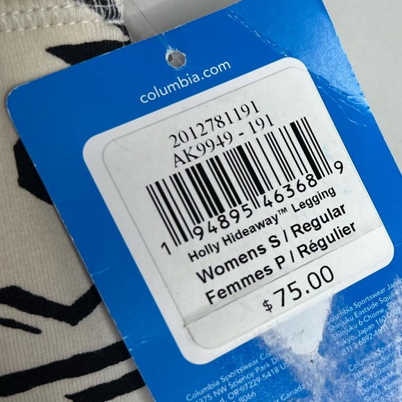 COLUMBIA leggings. NEW - NWT. Super cute print. Small. - Picture 3 of 5